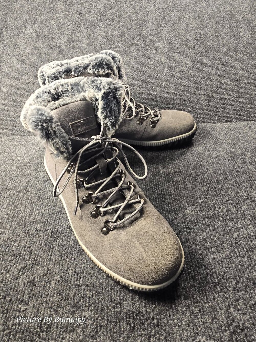 Muk Luks "Walker" Suede Lace-Up Hiker Boots.